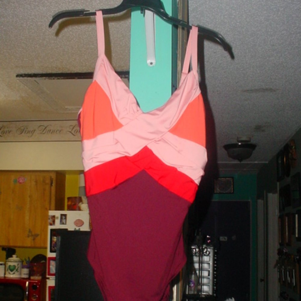 JANTZEN SHELF BRA TUMMY PANEL SWIMWEAR SIZE 14